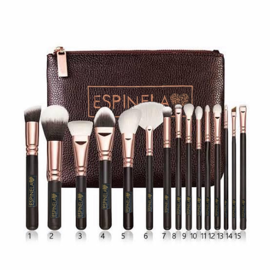 Brochas de maquillaje + cosmetiquera